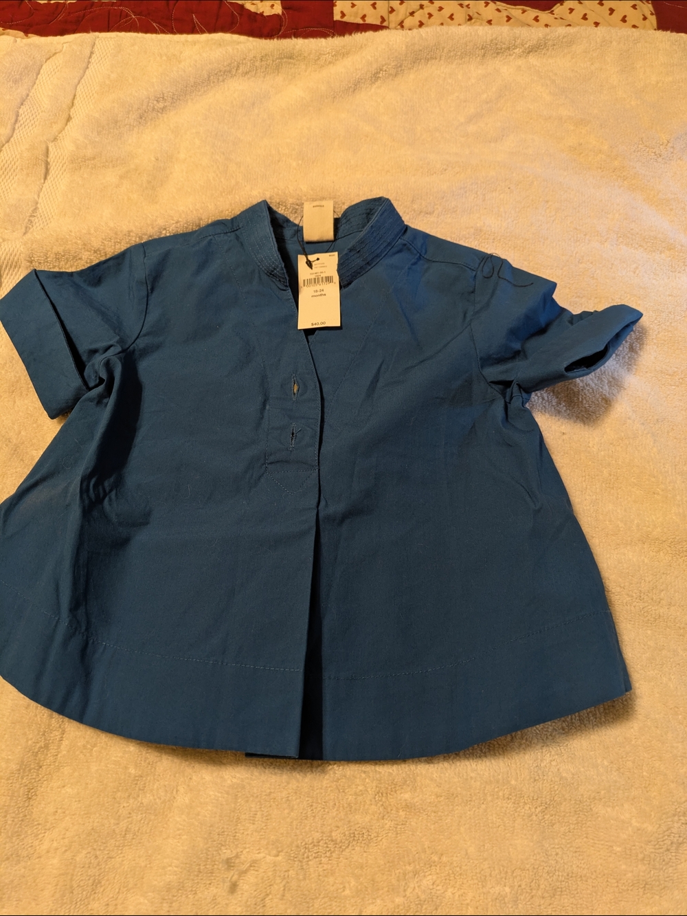 Banana Republic Girls Short-Sleeve Popover Top in Blue